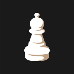 White chess pawn vector illustration