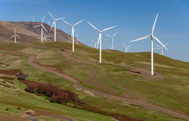 Wind power at work in the Columbia River Gorge WA. state.
