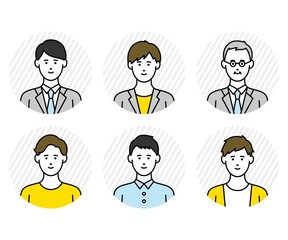 男性のアバターアイコンセット