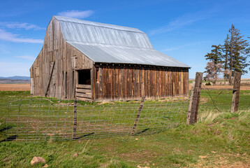 Old barn and fence Eastern Washington state.