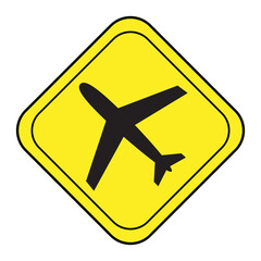 Traffic signs low flying aircraft stock vector illustration