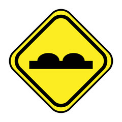 Traffic signs uneven road surface ahead stock vector illustration
