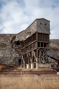 The wooden infrastructure of the closed Atlas Coal Mine. 
