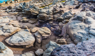 Eroded Lava Formations on Makaluapuna Point, Kapalua, Maui, Hawaii, USA