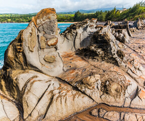 The Dragons Teeth on Makaluapuna Point,Kapalua, Maui, Hawaii, USA