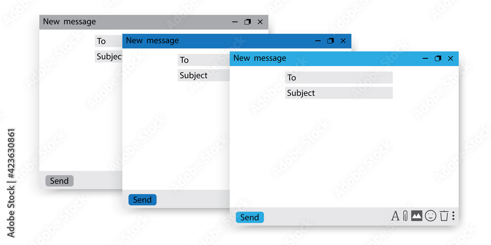 Fototapete empty email window. flat online computer communication concept. blank screen isolated. stock image. 
