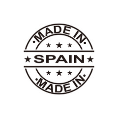 Made in spain stamp logo icon symbol design