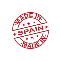 Made in spain stamp logo icon symbol design
