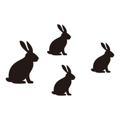 Set of rabbit icon vector illustration sign