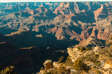 Fototapeta na wymiar Moran Point and The Inner Canyon From The South Rim, Grand Canyon National Park, Arizona, USA