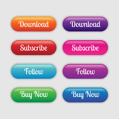 Set of bright buttons. -  Vector.