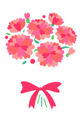 ハートの形のカーネーションブーケ