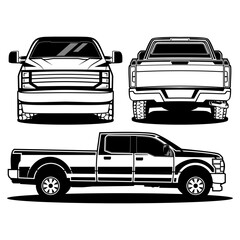 pick up truck logo design vector mini set art © THE LASTMINI