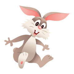 Cartoon Cute Bunny Rabbit Front Facing Arms Wide