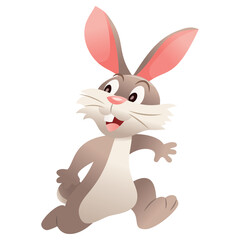 Cartoon Cute Bunny Rabbit Bouncing