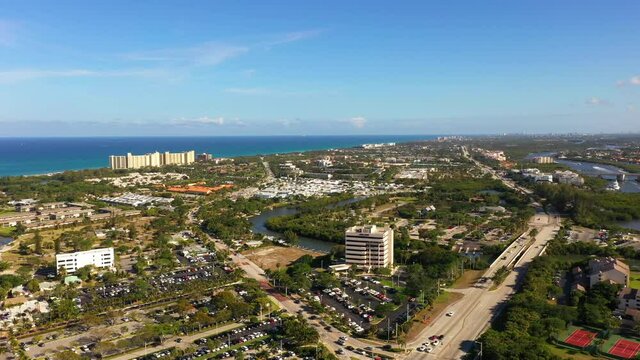 Aerial drone stock video Jupiter Florida USA