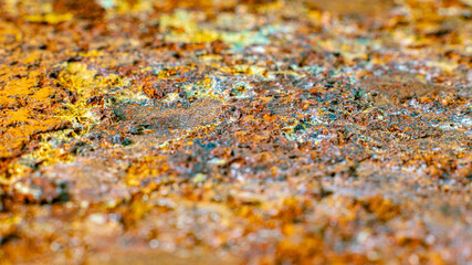 Beautiful rusty metal surface. Close-up. Soft focus.
