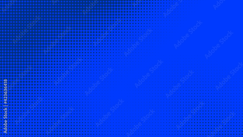 Poster dots halftone blue color pattern gradient texture with technology digital background. dots pop art c