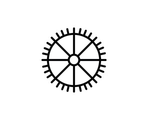 Gear line icon. Vector symbol in trendy flat style on white background. Web sing for design.