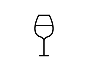 Wineglasses flat icon. Single high quality outline symbol for web design or mobile app.  Wineglasses thin line signs for design logo, visit card, etc. Outline pictogram EPS10