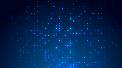 Dot  white blue pattern screen led light gradient texture background. Abstract  technology big data digital background. 3d rendering.