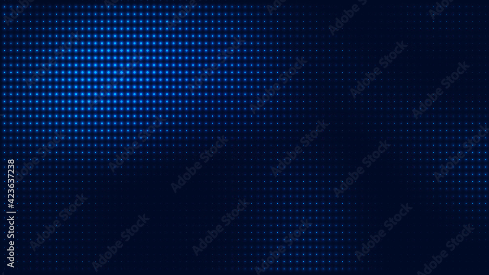 Poster dot blue pattern screen led light gradient texture background. abstract technology big data digital 