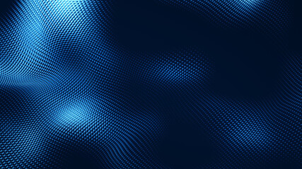 Dot white blue wave light screen gradient texture background. Abstract  technology big data digital background. 3d rendering.