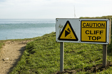 Cliff Edge warning sign