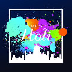 Happy Holi background for the color festival of India celebration greetings