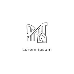 Amusement park logo icon design concept with pen sketch style