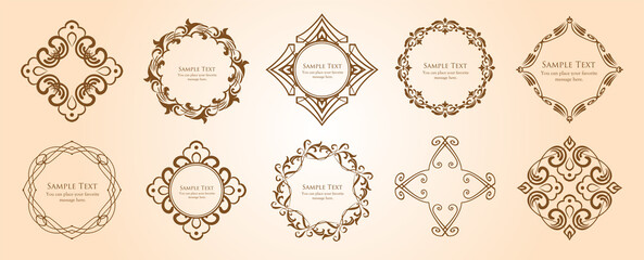 ヴィンテージフレームデザインセット。上質で美しいパターンデザイン