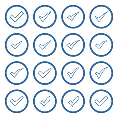 check mark icon set vector sign symbol