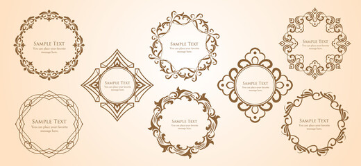ヴィンテージフレームデザインセット。上質で美しいパターンデザイン
