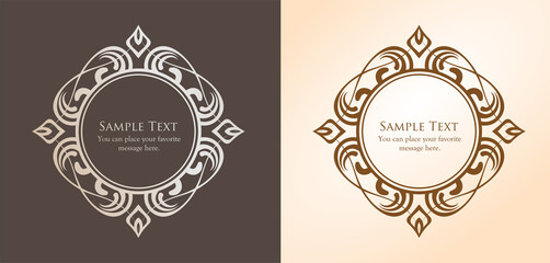 ヴィンテージフレームデザインセット。上質で美しいパターンデザイン