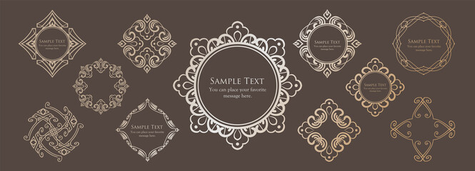 ヴィンテージフレームデザインセット。上質で美しいパターンデザイン