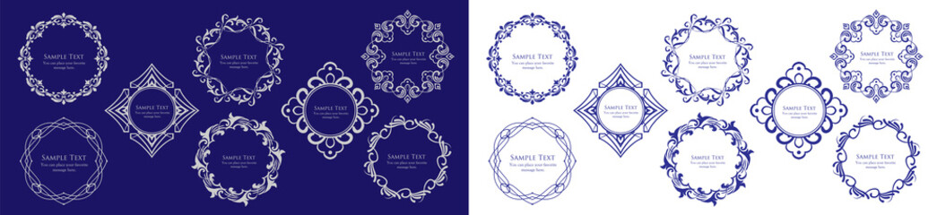 ヴィンテージフレームデザインセット。上質で美しいパターンデザイン