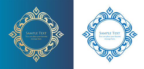 ヴィンテージフレームデザインセット。上質で美しいパターンデザイン