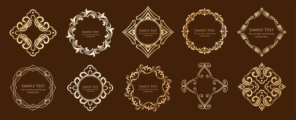 ヴィンテージフレームデザインセット。上質で美しいパターンデザイン