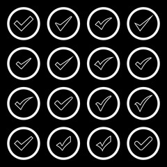 check mark icon set vector sign symbol