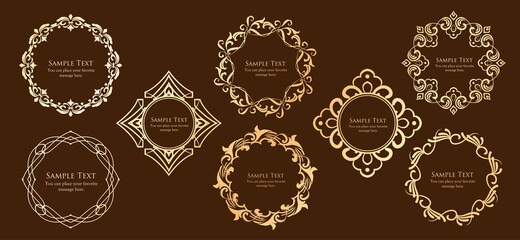 ヴィンテージフレームデザインセット。上質で美しいパターンデザイン