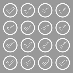 check mark icon set vector sign symbol