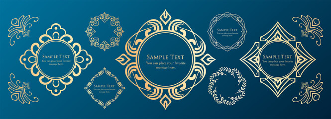 ヴィンテージフレームデザインセット。上質で美しいパターンデザイン