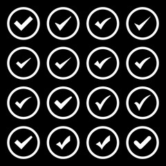check mark icon set vector sign symbol