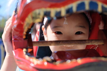 Shishimai that is traditional festival in Japan