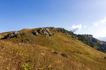 Mountain landscape, autumn sketches from tourist routes, recreation places for citizens.