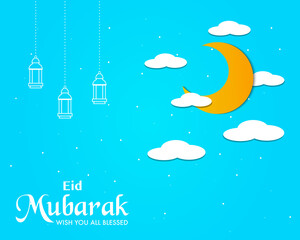Obraz na płótnie Canvas Simple Eid Mubarak Background Vector