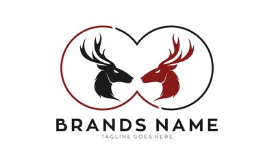 Deer head illustration vector logo