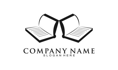 Open books for education icon vector logo