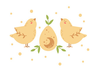 Easter kids pastel digital poster template - vector illustration