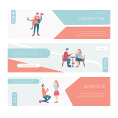 Dating couple in love landing page template design